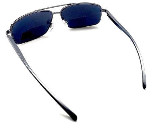 Polarized & Bifocal Reading Glasses Sunglasses for Men and Women Max UV400 Block Lightweight Sun Readers Outdoor Silver Mirror Lens,