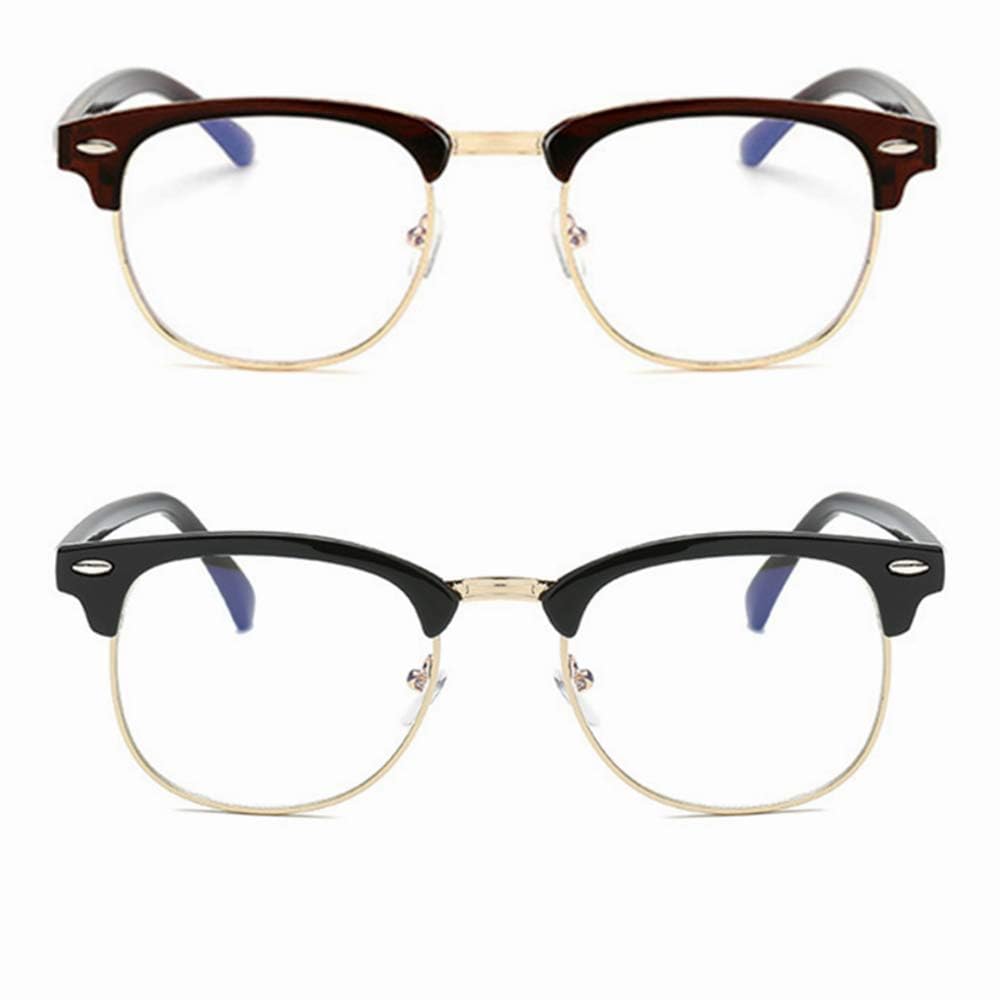 Nearsighted Distance Glasses for Men and Women Driving Shortsighted Metal Classic Myopia 2-Pack