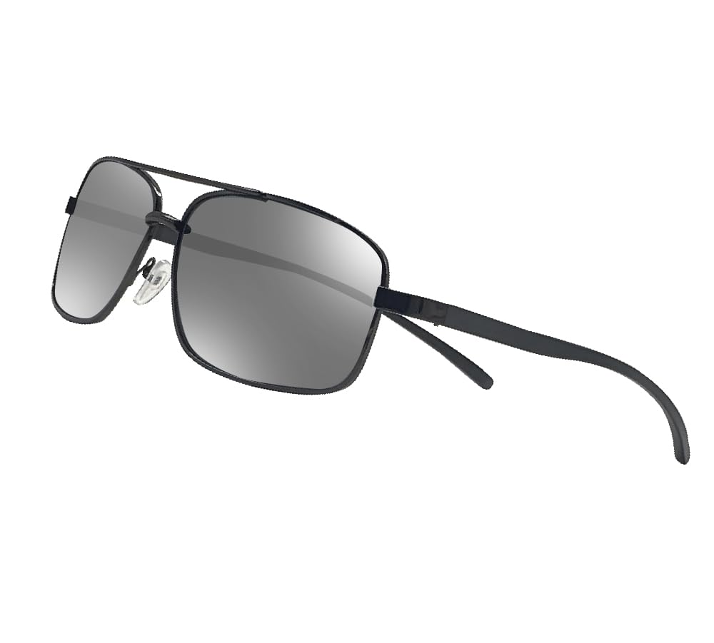 Polarized & Bifocal Reading Glasses Sunglasses for Men and Women Max UV400 Block Lightweight Sun Readers Outdoor Silver Mirror Lens,