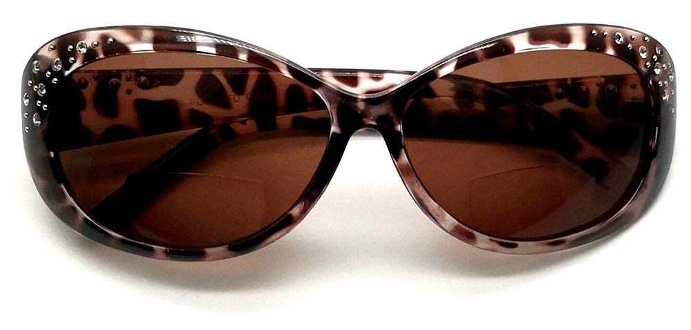 Get 2-Pair Bifocal Reading Sunglasses for Women Cat eyes UV400 Protection Vintage Oval Fashion Designer Sun Readers
