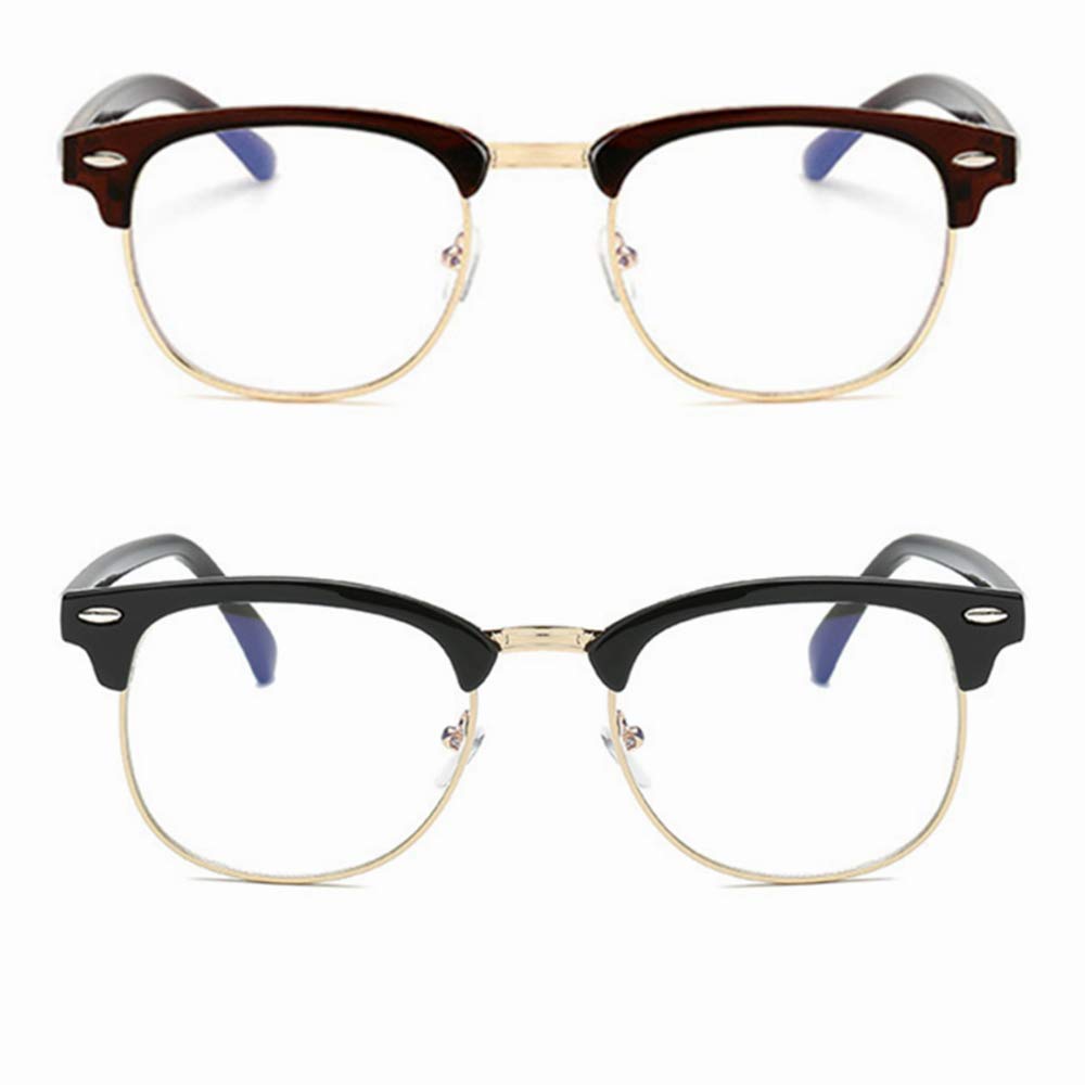 Nearsighted Distance Glasses for Men and Women Driving Shortsighted Metal Classic Myopia 2-Pack