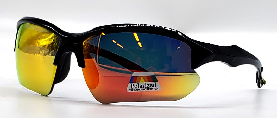 Polarized & Bifocal Sunglasses Reading Glasses for Men and Women Sports Wrap Mirror Fishing Baseball Cycling Red Blue Lenses