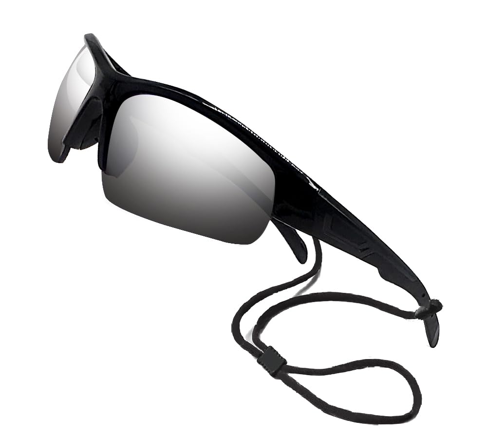 2-Pair Bifocal Sports Sunglasses Reading Glasses Men and Women Reader Wrap Mirror Fishing Driving Black Silver Sun Readers