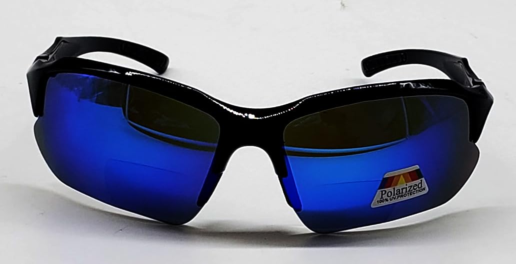 Polarized & Bifocal Sunglasses Reading Glasses for Men and Women Sports Wrap Mirror Fishing Baseball Cycling Red Blue Lenses