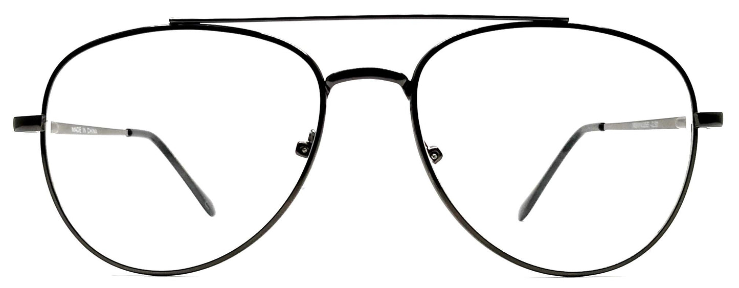 2-Pack Nearsighted Shortsighted Myopia Distance Driving Glasses for Men and Women Aviator Metal Wire Frame