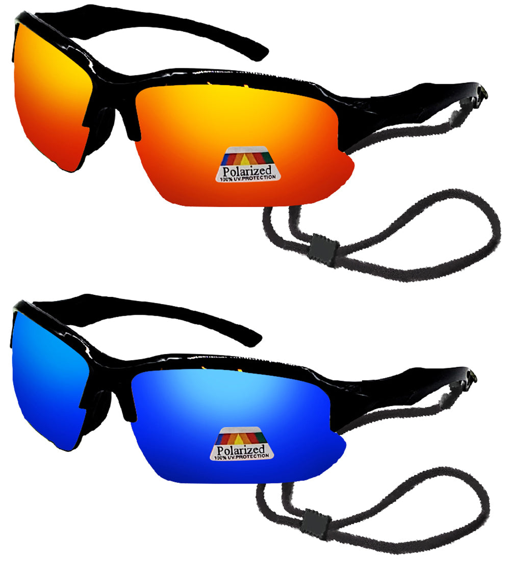 Polarized & Bifocal Sunglasses Reading Glasses for Men and Women Sports Wrap Mirror Fishing Baseball Cycling Red Blue Lenses