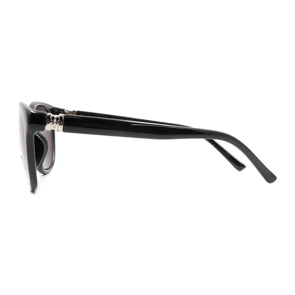 Vizionshark 2-Pair Bifocal Sunglasses Reading Glasses for Women Fashion Designer Cat eyes (Black & Brown)