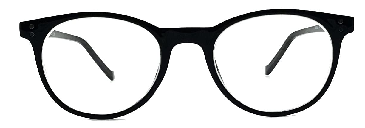 Nearsighted Distance Driving Myopia Glasses Men and Women (2 Pair) Shortsighted, Black Round Oval Circle Shape