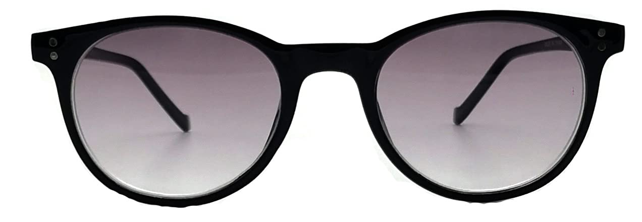 Nearsighted Distance Driving Myopia Glasses Men and Women (2 Pair) Shortsighted, Black Round Oval Circle Shape