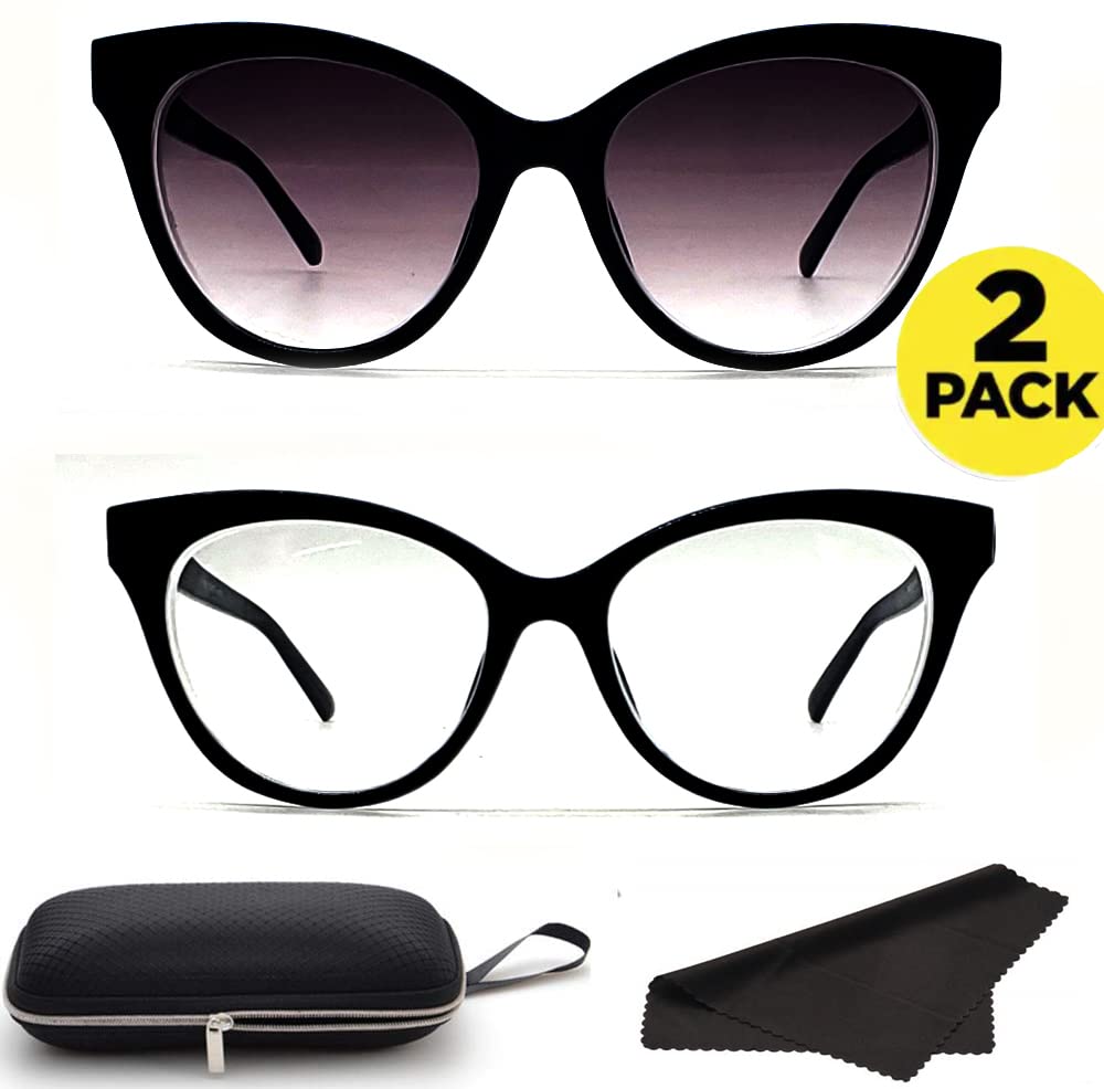 Nearsighted Myopia Driving Distance Shortsighted Glasses for Women 2-Pair Cat Eyes Vintage