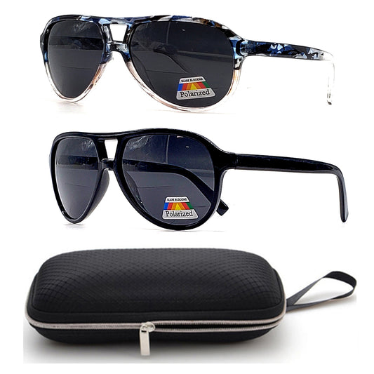 Polarized & Bifocal Reading Glasses Blue Light Blocking Readers for Men Women Lightweight Aviator Retro Sun Readers