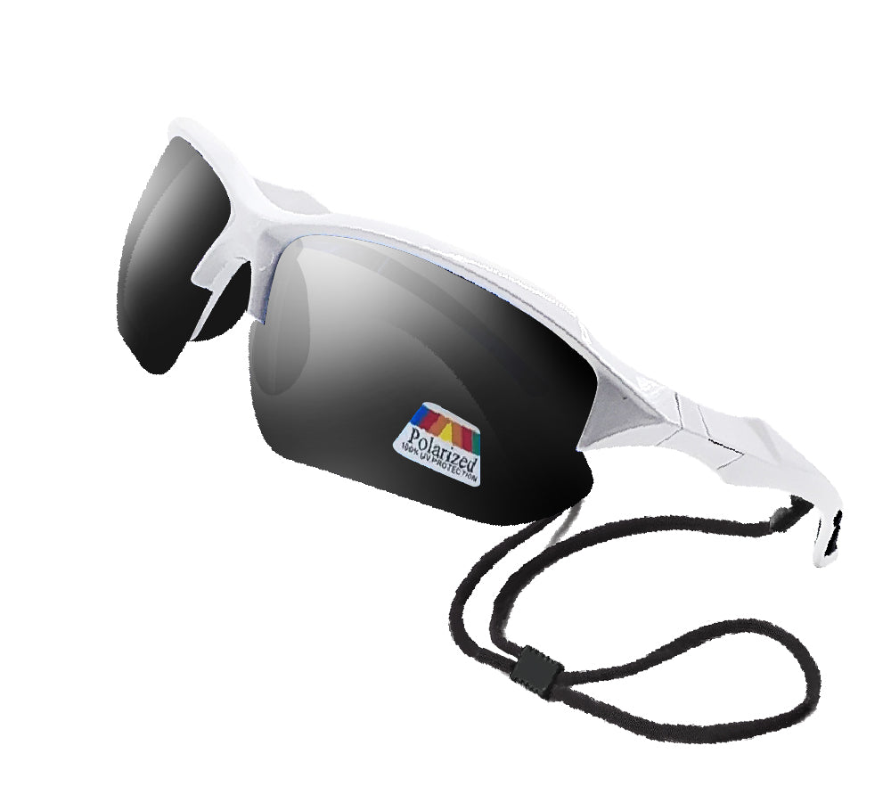 Polarized Bifocal Sunglasses for Men Women Sports Wrap UV100 White Frame