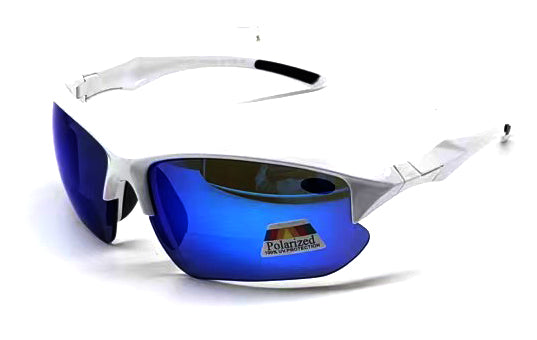Polarized Bifocal Sunglasses for Men Women Sports Wrap UV100 White Frame