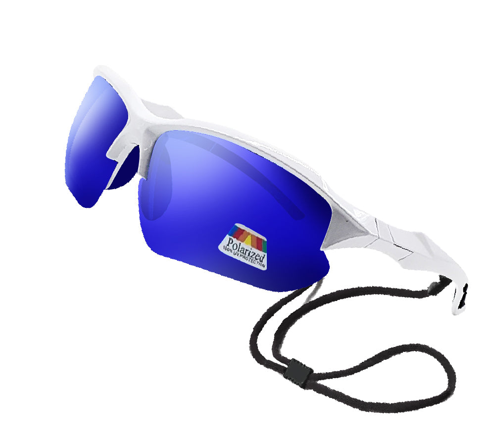 Polarized Bifocal Sunglasses for Men Women Sports Wrap UV100 White Frame