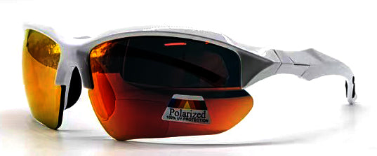 Polarized Bifocal Sunglasses for Men Women Sports Wrap UV100 White Frame