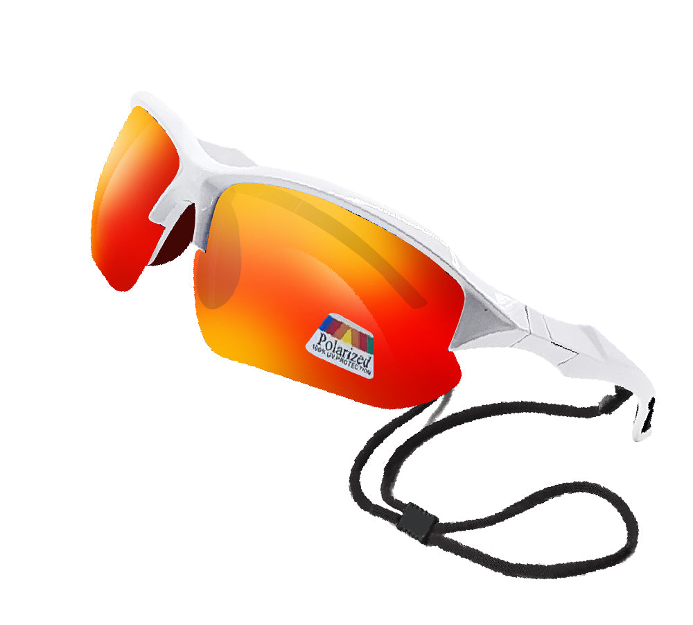 Polarized Bifocal Sunglasses for Men Women Sports Wrap UV100 White Frame