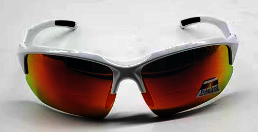 Polarized Bifocal Sunglasses for Men Women Sports Wrap UV100 White Frame