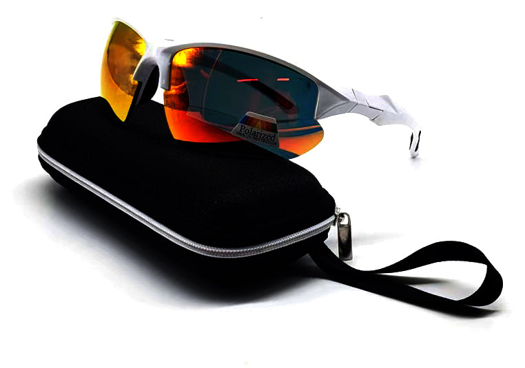 Polarized Bifocal Sunglasses for Men Women Sports Wrap UV100 White Frame